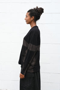 Dual Layered Wool Cotton Jersey Cardigan