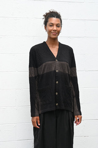 Dual Layered Wool Cotton Jersey Cardigan