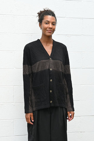 Dual Layered Wool Cotton Jersey Cardigan