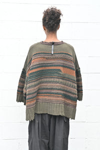 Striped Zipper Cardigan