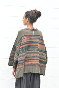 Striped Zipper Cardigan