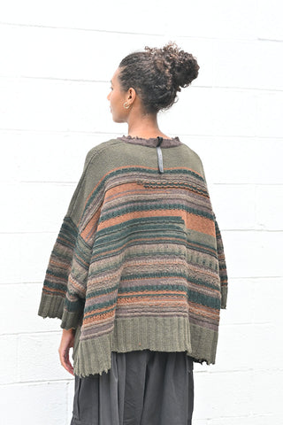 Striped Zipper Cardigan