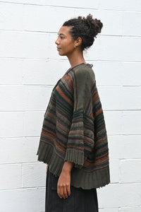 Striped Zipper Cardigan