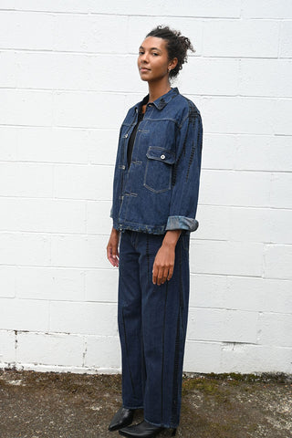 Cotton Denim Loose Fit Pants