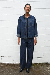 Cotton Denim Loose Fit Pants