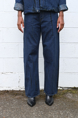 Cotton Denim Loose Fit Pants
