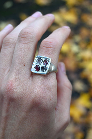 Silver Spinel Ring