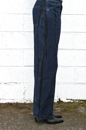 Cotton Denim Loose Fit Pants