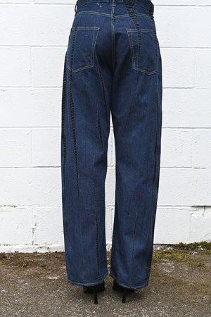 Cotton Denim Loose Fit Pants