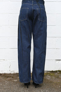 Cotton Denim Loose Fit Pants