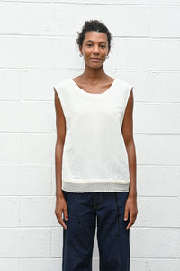 Cross Tie Shirt with Lace Trim