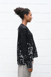 Black and White Textured Pullover