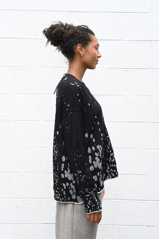 Black and White Textured Pullover