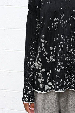 Black and White Textured Pullover