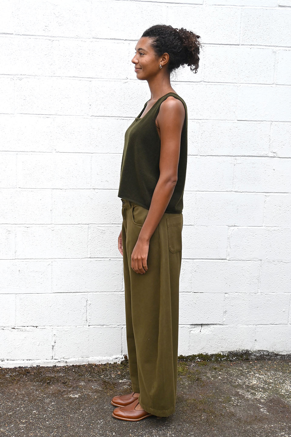Cashmere Top Olive