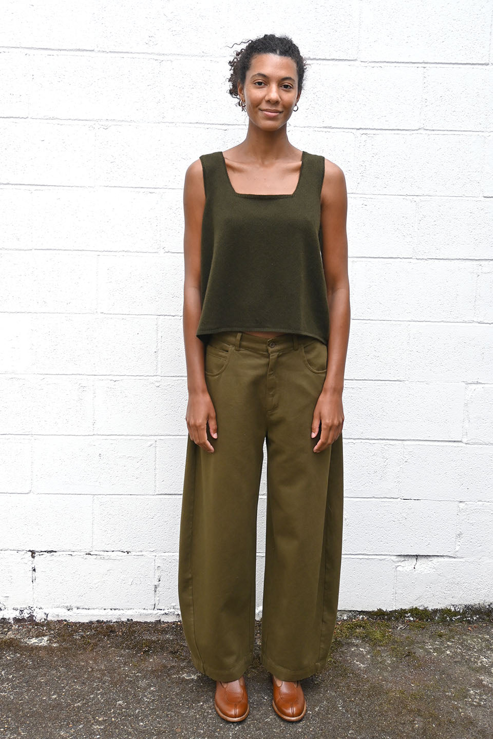 Cashmere Top Olive