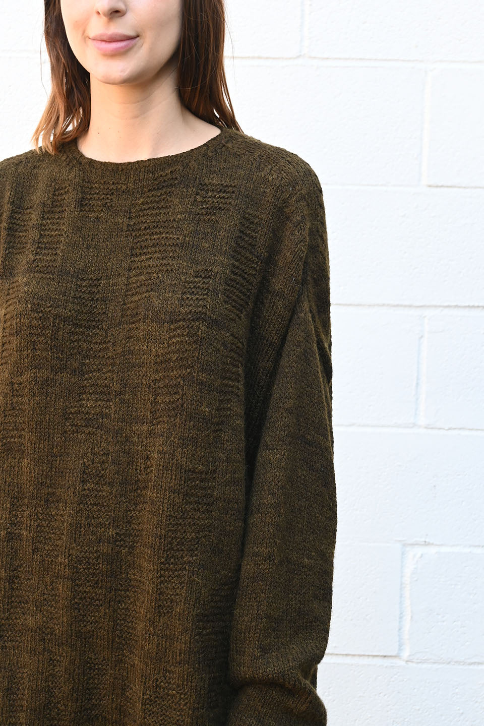 Oversized Pullover with Pattern Stitches