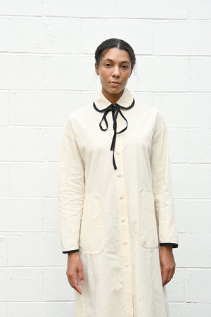Contrast Tie Cotton Dress