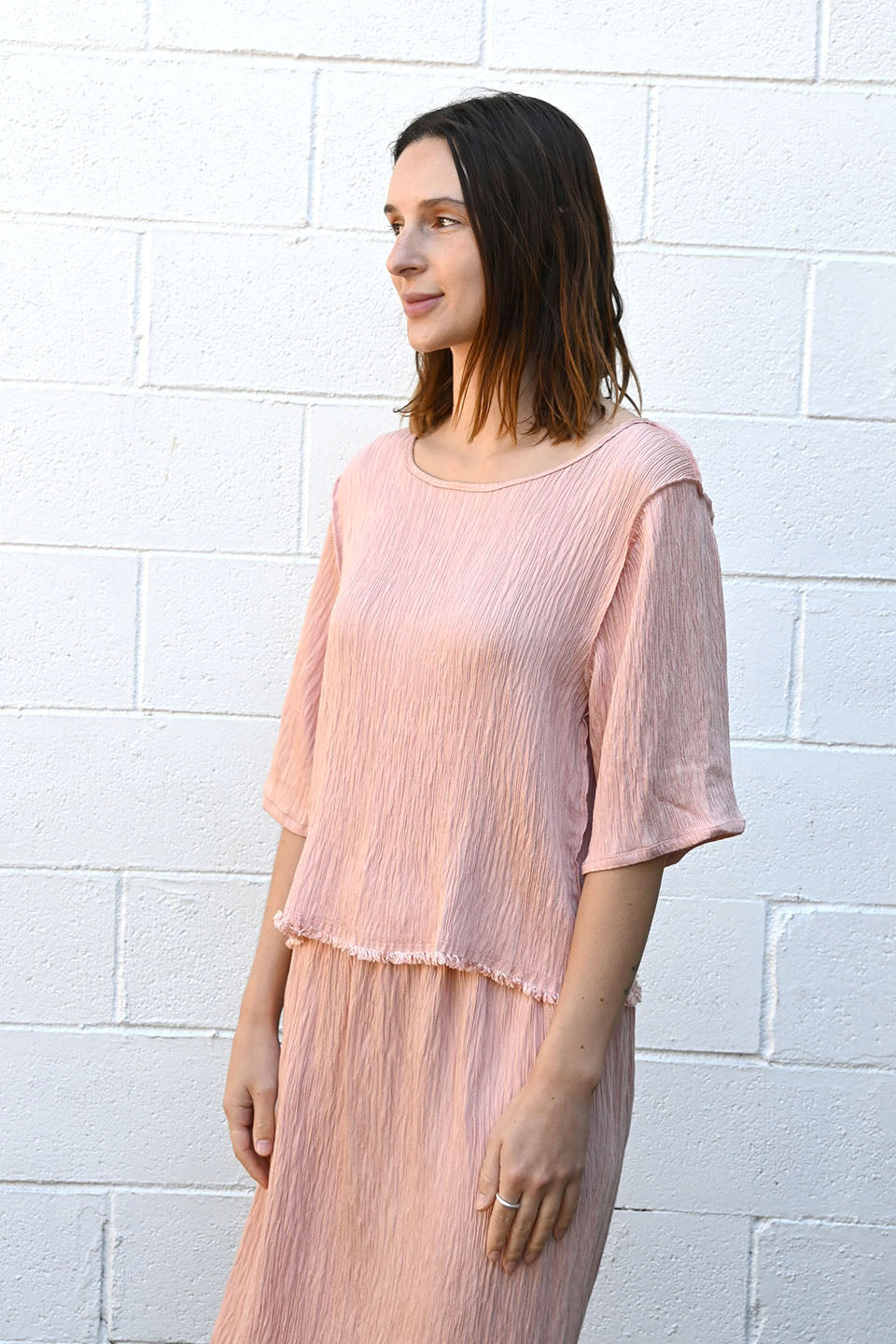 Pleats Top Rose