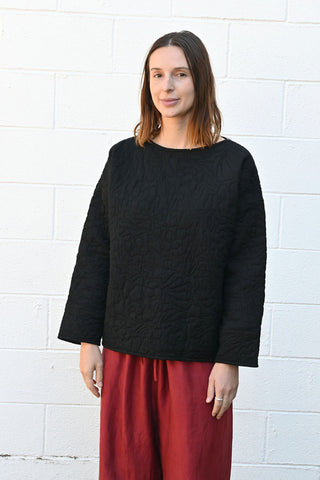 Nuria Quilted Top Black