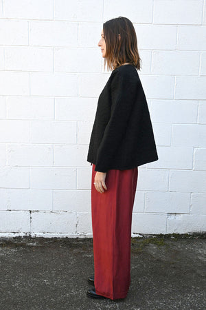 Brando Silk Pants Burgundy
