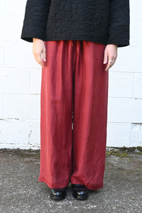 Brando Silk Pants Burgundy