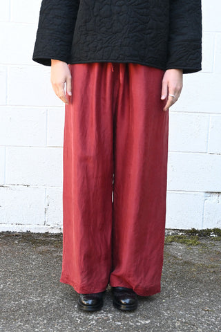 Brando Silk Pants Burgundy