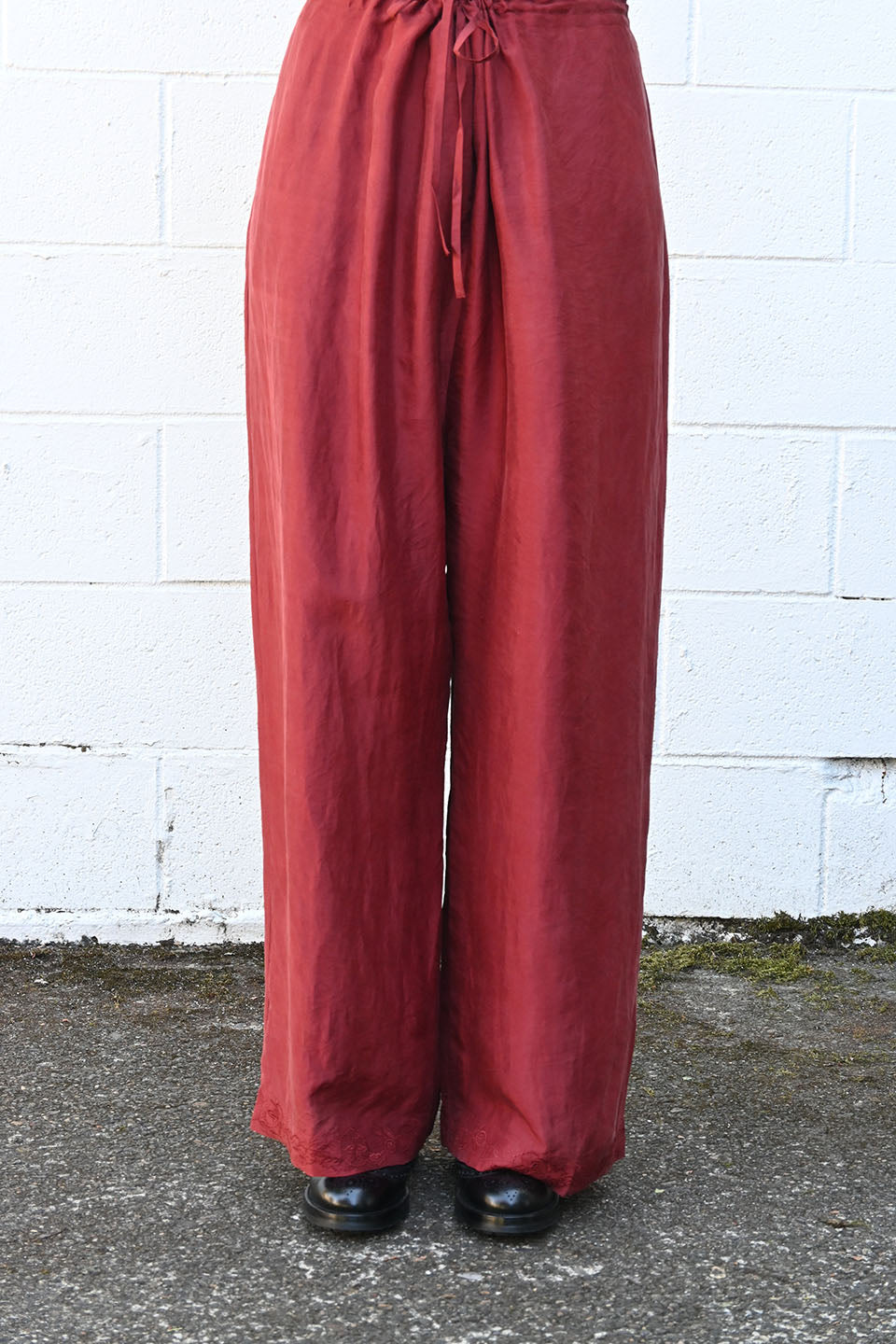 Brando Silk Pants Burgundy