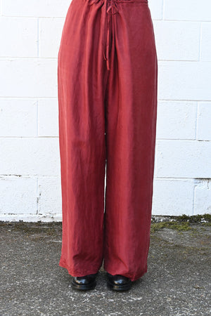 Brando Silk Pants Burgundy