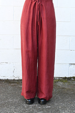 Brando Silk Pants Burgundy