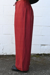 Brando Silk Pants Burgundy