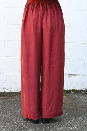 Brando Silk Pants Burgundy