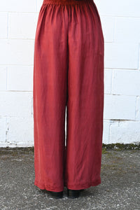 Brando Silk Pants Burgundy