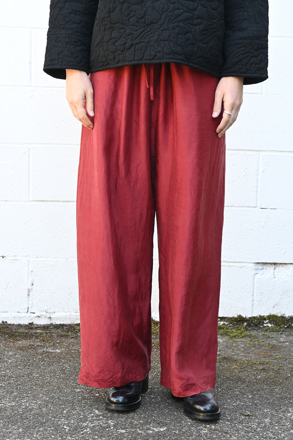 Brando Silk Pants Burgundy