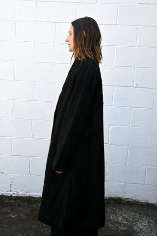 Ismir Black Embroidered Coat