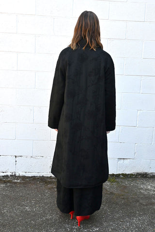 Ismir Black Embroidered Coat