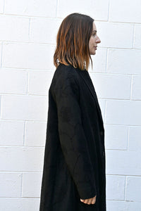 Ismir Black Embroidered Coat