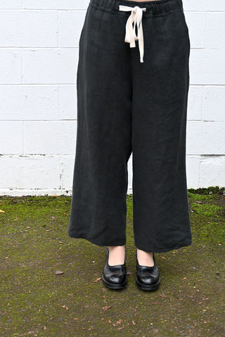 Wide Black Linen Pants