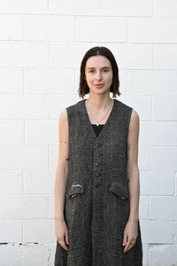 Long Herringbone Vest Dress