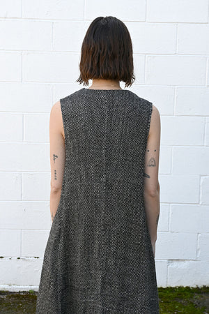 Long Herringbone Vest Dress