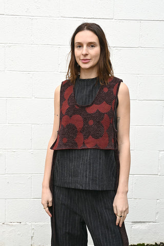 Tie Vest Burgundy
