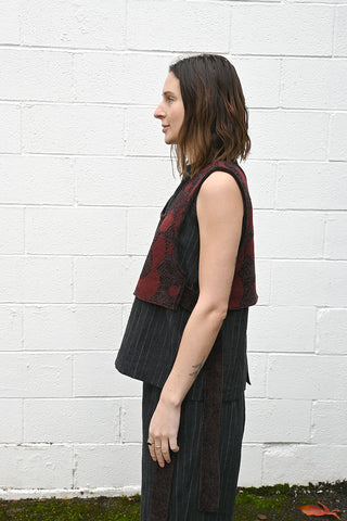 Tie Vest Burgundy