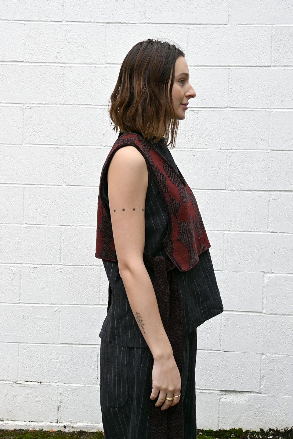 Tie Vest Burgundy
