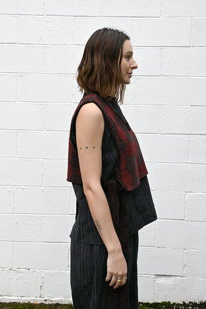 Tie Vest Burgundy