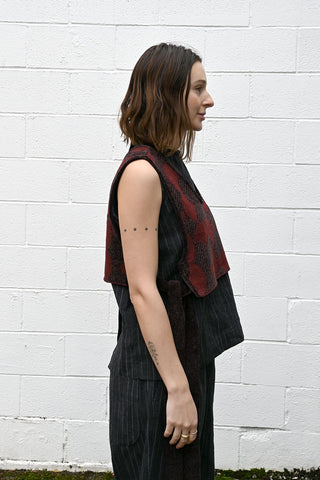 Tie Vest Burgundy