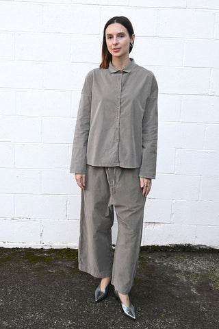 Velvet Wide and Short Trousers Stone