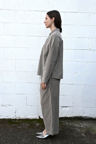 Velvet Wide and Short Trousers Stone