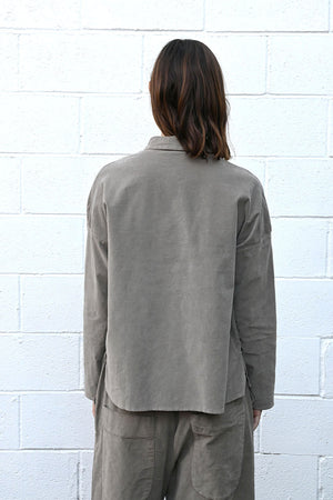 Velvet Short Collar Shirt Stone