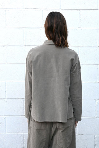 Velvet Short Collar Shirt Stone