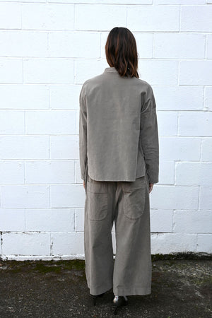 Velvet Wide and Short Trousers Stone